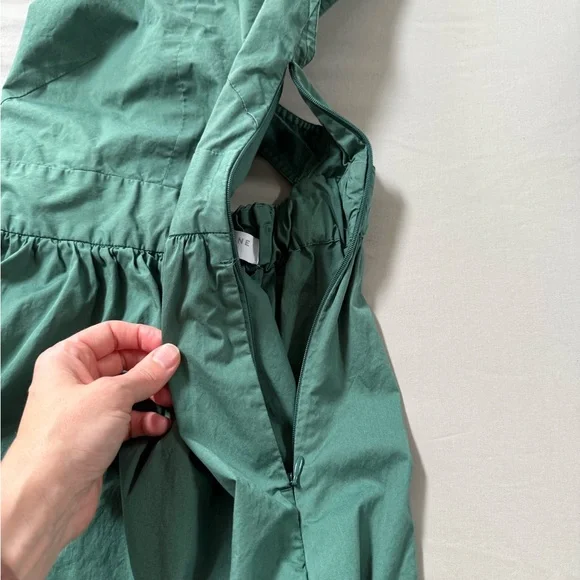 Green Midi Dress Size 0 Cross Back Sleeveless Cotton - Picture 6 of 8